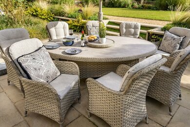 Eton 8 Seat Elliptical Dining Set - image 2