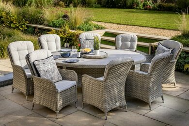 Eton 8 Seat Elliptical Dining Set - image 5