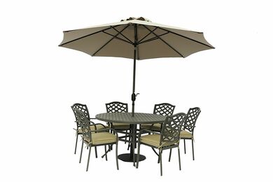 Oakley 6 Seat Round Dining Set - image 3