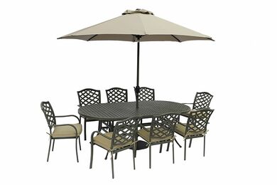Oakley 8 Seat Elliptical Dining Set - image 2