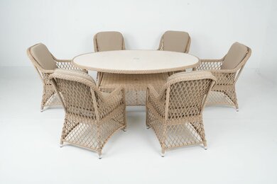 Penang 6 Seat Elliptical Dining Set - image 2
