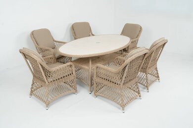 Penang 6 Seat Elliptical Dining Set - image 3